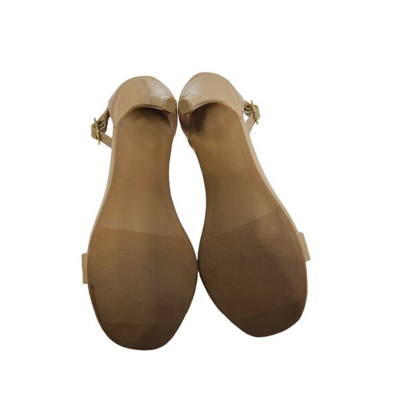 Material Girl Sandals Blaire Patent‎ Faux Leather Beige Open Toe Size 5.5 Tan - Picture 8 of 10